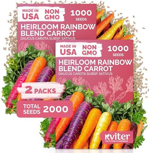 2,000 Rainbow Carrot Heirloom Vegetable Seeds for Planting, Daucus Carota by KVITER
