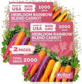 2,000 Rainbow Carrot Heirloom Vegetable Seeds for Planting, Daucus Carota by KVITER