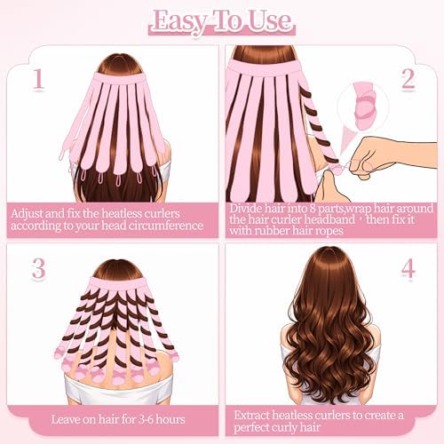 Heatless Curls Overnight Headband for Long Hair Heatless Curler Headband - Image 6