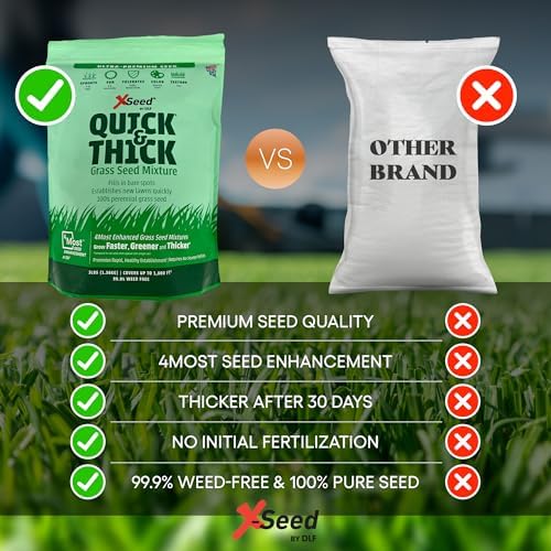 X-Seed Ultra Premium Quick and Thick Lawn Seed Mixture – Rapid Germination for Any Lawn, Dense Coverage in Sun to Shade, High-Traffic Areas, Fescue, Kentucky Blue, & Perennial Ryegrass Blend, 3lb Bag - Image 5