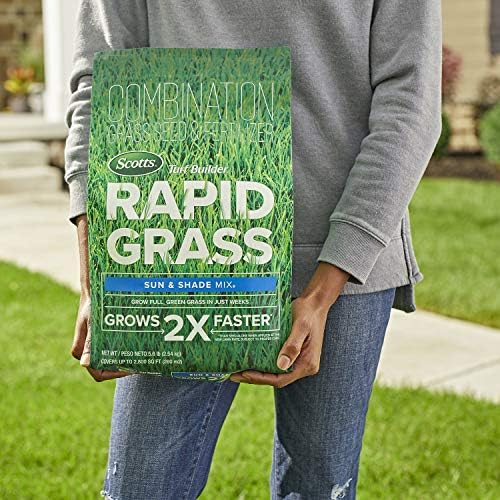 Scotts Turf Builder Rapid Grass Sun and Shade Mix, Combination Grass Seed and Fertilizer, Grows in Just Weeks, 5.6 lbs. (Pack of 4) - Image 2