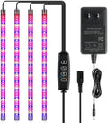 iPower 60W LED Plant Grow Light Strips Full Spectrum for Indoor Plants with Auto ON/Off 3/9/12H Timer, 10 Dimmable Levels 48 LEDs Per Tude, for Hydroponics Succulent, 4 Tubes, Mix by iPower