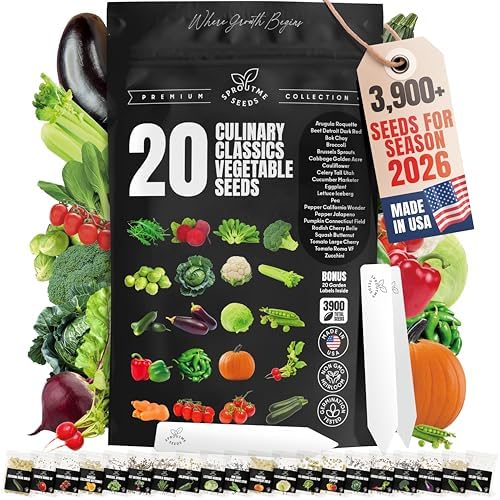 SproutMe Vegetable Seeds for Planting, 20 Varieties, 3900+ Seeds by SproutMeSeeds