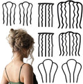 8 Piece Hair Side Combs French Twist Comb Metal Hair Fork Clip Teeth Hair Pin Stick for Updo Bun, U Shape Hair Combs Hair Tool for Vintage Hairstyle Hair Accessories by BOYIVI