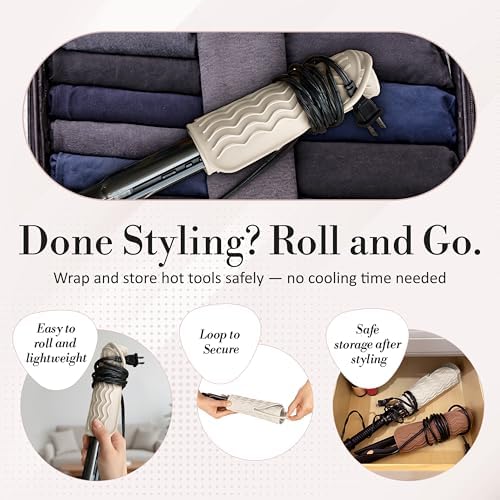 Large Vanity Mat, Heat Resistant Mat for Hair Tools, Vanity Décor, Ivory - Image 5