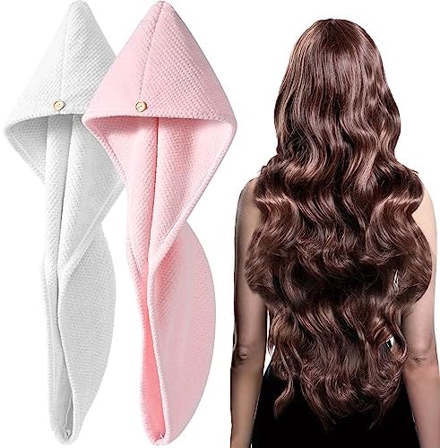 YFONG 2 Pack Large Microfiber Hair Towel Wrap for Women, Quick Dry Turban by YFONG