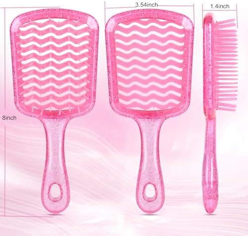 Detangling Hair Brush for All Wet or Dry Hair Types, Pain-Free Brushing Durable, Anti-Static Bristles, Lightweight Handle, Vented Wave UltraFlex Hair Brush (Rose Quartz Pink) - Image 2