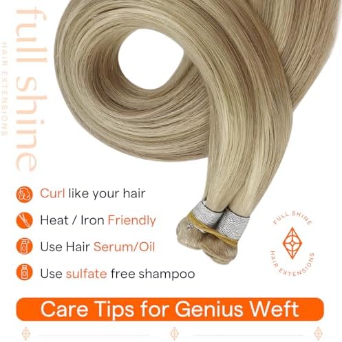 Full Shine Genius Weft Hair Extensions Human Hair for Women 18 Inch 80g - Image 6
