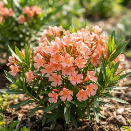 Dwarf Salmon Oleander Live Plant, 5-7 Inches Tall, Outdoor Flowering Shrub - Image 6