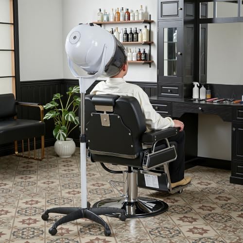 BarberPub 1300W Stand Hooded Hair Dryer, Height Adjustable, White VHD08 - Image 2
