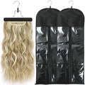 2Pcs Hair Extension Holder, Extra Long Wig Storage Bag with Hanger, Hair Extensions Wig Storage for Multiple Wigs, Hairpieces, Portable Travel-Ready Hair Extensions Bag (31.5 Inch, 2Pcs Black) by USHUIUS