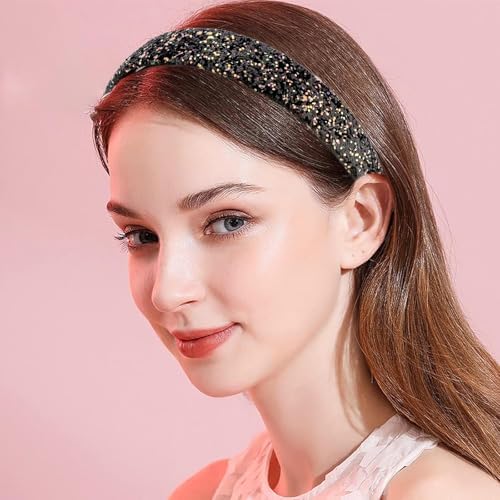 6Pcs Headbands for girls Women Glitter Rainbow Headband Women Girls Sparkly Headband Gold Pink Blue Purple Hairband for Girls Hair Accessories for Party Holiday Back to School - Image 6