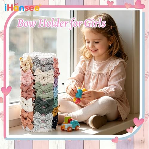 Hair Bow Organizer for Girls, 360° Display Bow Hair Clips Holder - Image 6