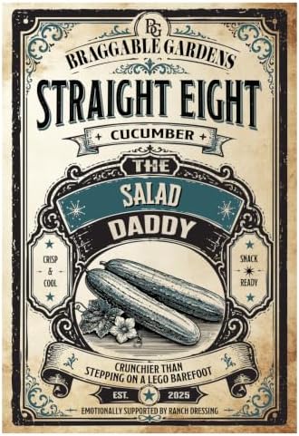 Straight Eight Cucumber Seeds, Classic Slicing Cucumber Seeds for Planting, Full Sun Vegetable Garden Seeds, Smooth Dark Green Cucumbers for Salads, Sandwiches and Fresh Eating - Image 2