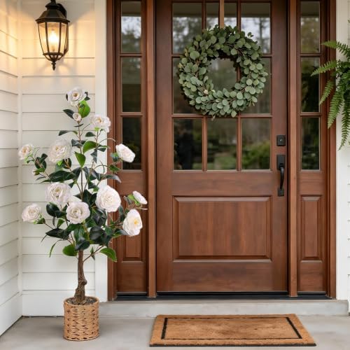3FT Artificial Camellia Tree, Faux Camellia Plant Outdoor Camellia Flowers Tree Greenery Potted Plant for Living Room Door Patio Deck Yard Décor Outdoor Indoor - Image 4