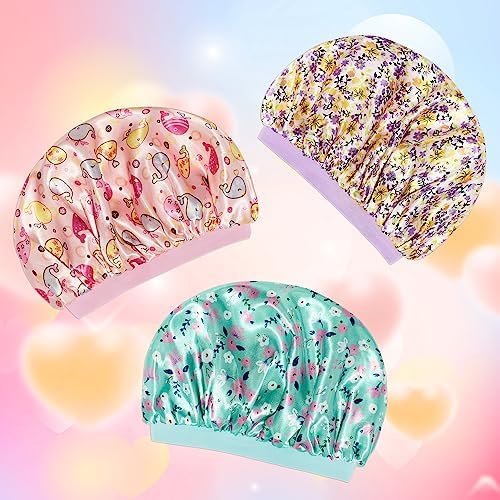 3 Pcs Kids Bonnets for Girls, Satin Silk Hair Bonnet for Sleeping - Image 6