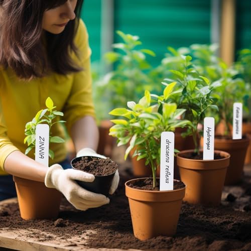 Plant Labels, Outdoor Waterproof Garden Markers, Plastic Nursery Seed Plant Tags with Bonus a Permanent Marking Pen, Gardening Gifts for Women Men 120PCS Darfukei - Image 6