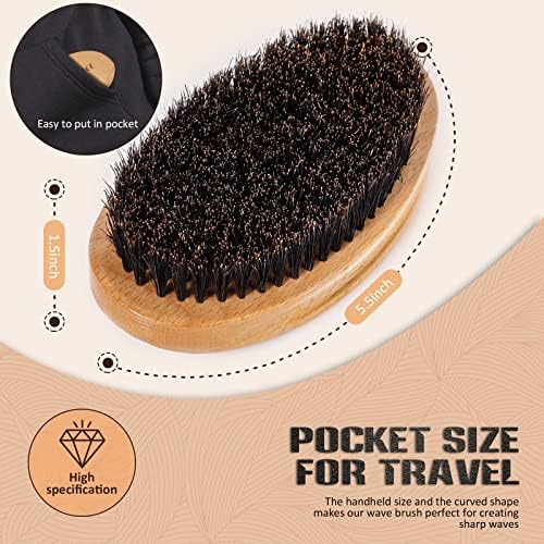 Hair Brush for Men, Soft Wave Brush, Boar Bristle Hair Brush for 360 Waves - Image 4