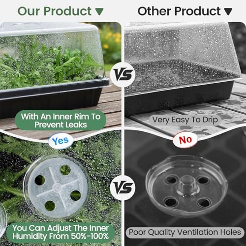 20-Pack 5" Tall Humidity Domes for 1020 Trays – Clear Vented Propagation Covers with Adjustable Airflow – High-Clearance Seedling Lids for 10x20 Flats, Germination & Plant Cloning (20P-1020 5"Domes) - Image 5