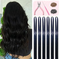 Black Hair Tinsel Kit 48 Inches 1200 Strands with Tools and Instruction Easy to Install Fairy Glitter Tinsel Hair Extensions for Women and Girls，Shinny Sparkling Braiding Hair Accessories for Halloween Cosplay Party by Fiwecos