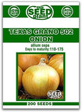 SVI 200 Texas Early Grano 502 Onion Seeds (Allium Cepa) - Short Day, Sweet & High Yield Variety, Non GMO, Heirloom Seed Packets - Vegetable Seeds for Outdoor & Indoor Vegetable Garden by SVI