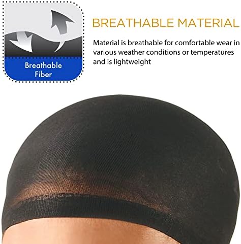 DONNA Wig Caps for Women 2 Pack, Breathable Nylon Stocking Cap, Black - Image 4
