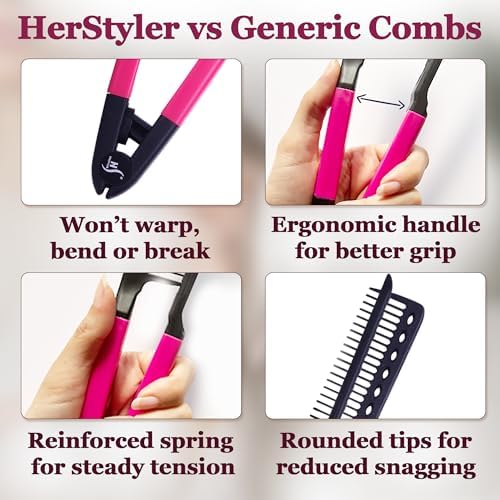 HerStyler Hair Straightening Comb for Flat Iron - Easy Styling & Parting - Image 6