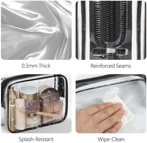 PACKISM Clear Makeup Bag for Travel - TSA Approved Toiletry Bag, 2 Black - Image 6