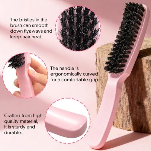 Slick Back Hair Brush for Smooth Flyaways, Frizz, Sleek Ponytail, Buns and Edge Baby Hair | Slickback Brushes Hair Comb, Edge Brush, Teasing Brush Styling Accessories for Girls, Kids, Women & Men - Image 4