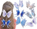 Gradient Butterfly Hair Clips Set - Multi-color Cute Hair Accessories for Girls-Moving 4-inch Large Butterfly(Color B-6PCS) by CIXVOEMK