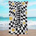 JML Personalized Beach Towel with Name, Custom Flower Beach Towel, Customized Microfiber Pool Towel, Quick Dry & Absorbent Swim Towel for Adult,Mother's Day, Birthday, Summer Holiday,Vacation by JML