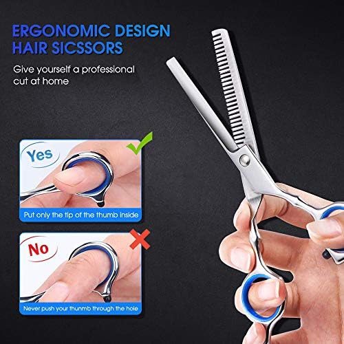 Hair Cutting Scissors Kits, 10 Pcs Stainless Steel Hairdressing Shears Set Professional Thinning Scissors For Barber/Salon/Home/Men/Women/Kids/Adults Shear Sets - Image 4