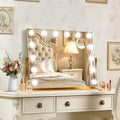 Ratsamee Gold Hollywood Vanity Mirror with Lights, 9 Dimmable Bulbs, 3 Color Lights,Make Up Lighted Mirror, 10x Magnification 360°Rotation(22" x 17") by RATSAMEE