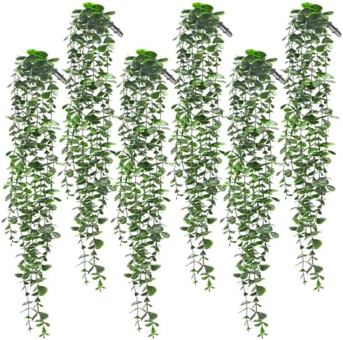 6 Pack Artificial Eucalyptus Hanging Plants 21.65 in Trailing Vine by Unknown