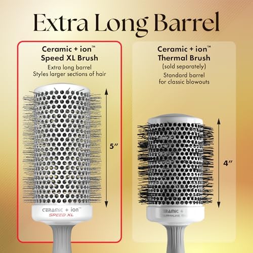 Olivia Garden Ceramic + Ion Speed XL - Extra-Long Round Thermal Hair Brush - Not Electrical - Professional Blowout Brush for Normal to Thick Hair - Image 3