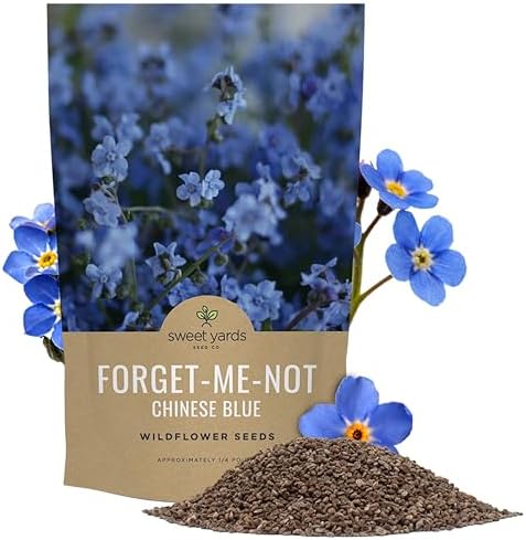 Chinese Forget Me Not Wildflower Seeds - Bulk 1/4 Pound Bag - Over 22,000 Open Pollinated Seeds - Blue Cynoglossum amabile by SweetYards