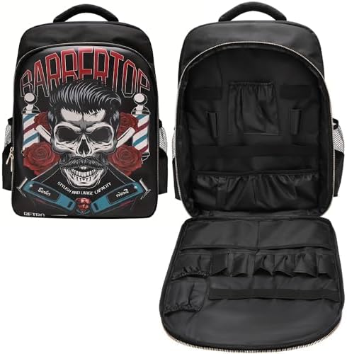 Barber Travel Bag Backpack BAEBERPLAN Large Organizer for Barbers Clippers and Supplies Portable Hairstylist Clipper Hairdresser Bag Backpack (Red) by Focusonhairproducts