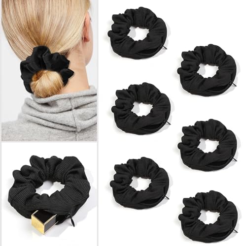 Pocket Scrunchies Holder Secret Hidden Compartment Items Velvet Hair Scrunchies Storage with Zipper Pocket for Women - Image 5