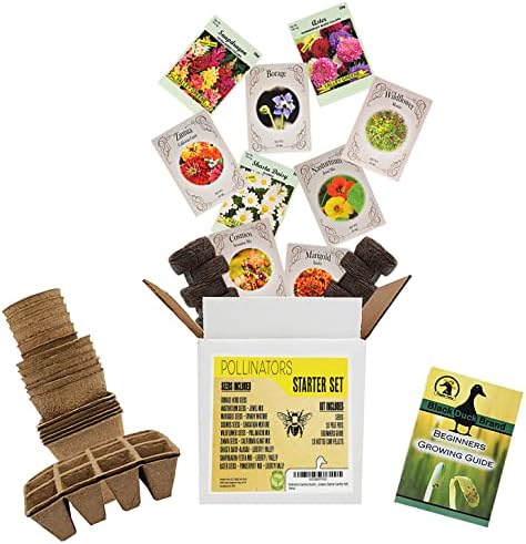 Pollinators Garden Starter Kit - Includes: Seeds, Peat Pots, Netted Coir Pellets, and a Beginners Guide - Easy Starter Kit for Gardeners - Heirloom, Non-GMO (Pollinators Starter Garden Set) by Unknown