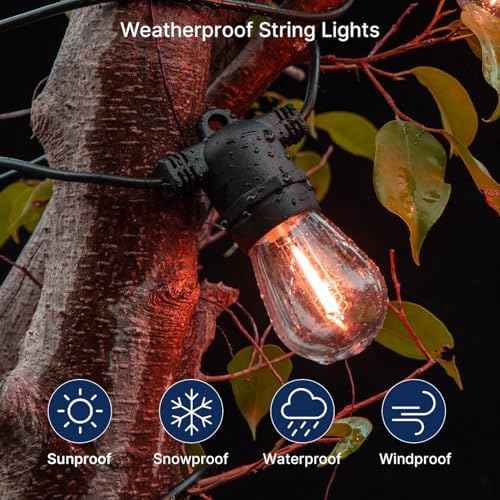 FLSNT 48 Pack S14 Colored LED String Light Bulbs, Waterproof Outdoor Replacement Bulbs, E26 Base, CRI80, Red/Green/Blue/Warm White - Image 5