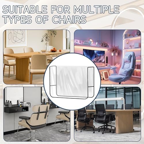 Black Salon Chair Cover, Clear Plastic Square Seat Back Protectors, Reinforced Precision Stitched Covers for Standard Salon Chairs - Image 4