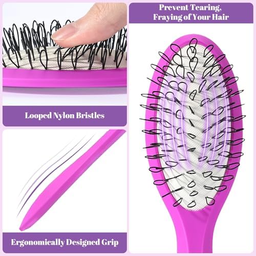 Wig Brush Comb Set, 6pcs Professional Styling Extension Brush Kit with Travel Size for Human and Synthetic Hair - Image 4