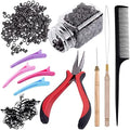 Duufin Hair Extension Kit 500 Pcs Dark Brown Hair Extension Beads With Tool by Duufin