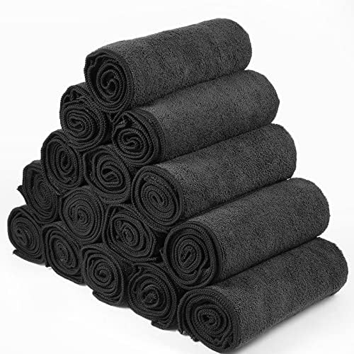 Shimeyao 48 Pack Salon Towels Bleach Proof Microfiber, Black - Image 3