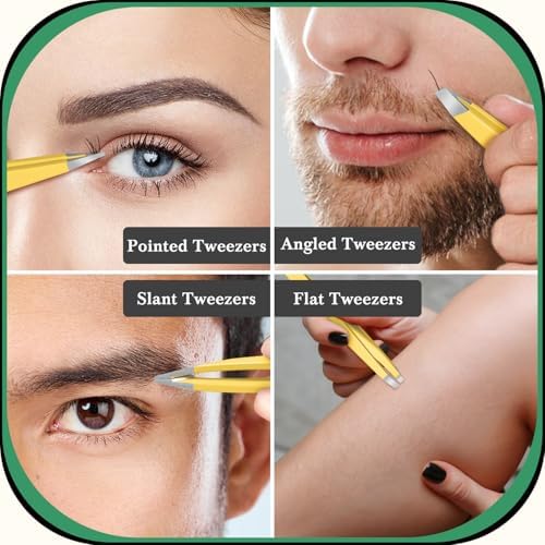 TsMADDTs Eyebrow Trimmer Kit, 8 in 1 Tweezers Set for Women with Eyebrow Trimmer Scissors, Tweezers, Razor, Brush with Travel Bag - Image 6