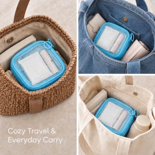 Weewooday 4Pcs Mesh Makeup Bag, Blue, Small, Classic - Image 4