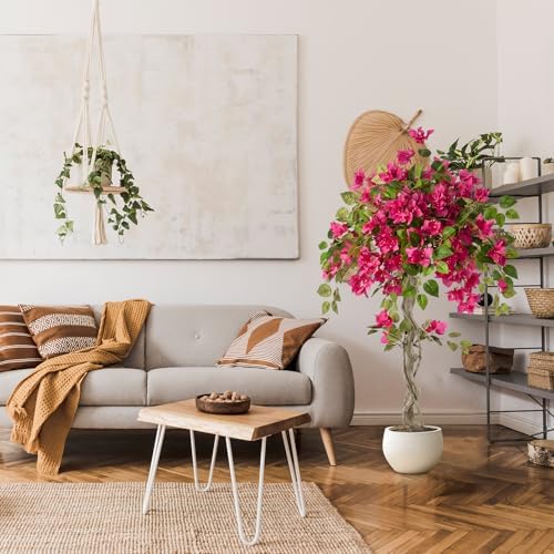 2Pack Artificial Bougainvillea Tree, 4FT Faux Bougainvillea for Indoor Outdoor Decor, Lifelike Bougainvillea Artificial Flowers Plant for Office, Front Porch, Living Room & Patio - Image 5