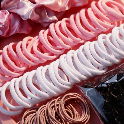 YANRONG Hair Accessories Set: 755PCS Seamless Ponytail Holders, Scrunchies, Hair Bands, and Hair Ties for Thick and Curly Hair (Gradient Powder) - Image 6