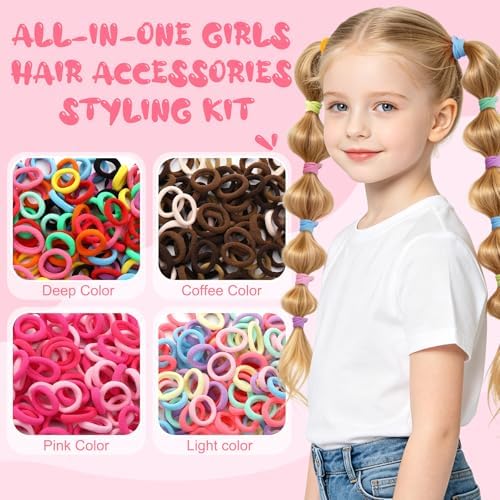 auroray Hair Accessories for Girls Soft Cotton Hair Ties for Toddlers Baby - Image 2