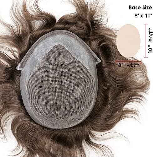 Lordhair Hair System for Men Human Hair Toupee, 8×10 Inch, #6 - Image 3